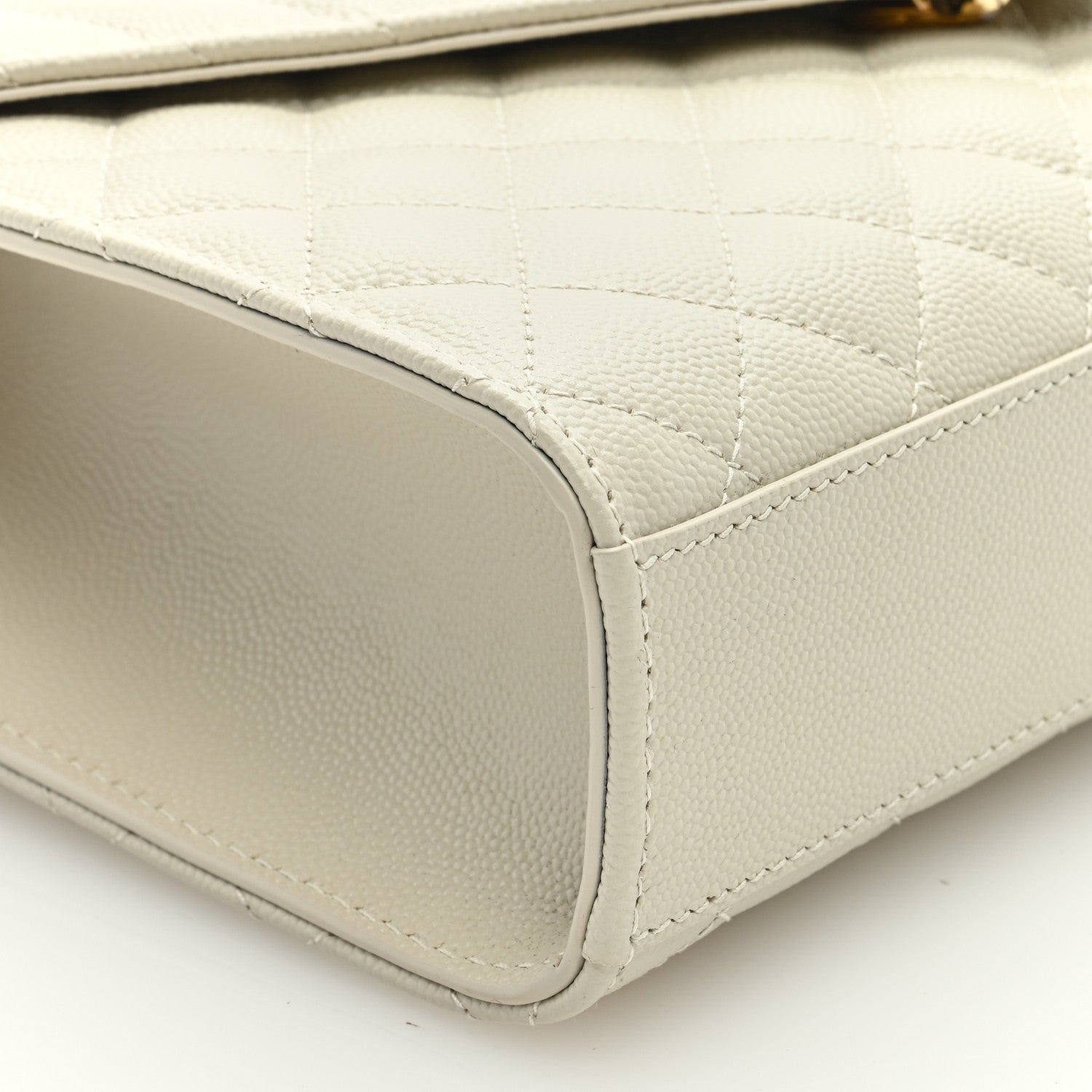 Saint Laurent Grain De Poudre Textured Mixed Matelasse Medium Triquilt Monogram Satchel Crema Soft 8 of 9