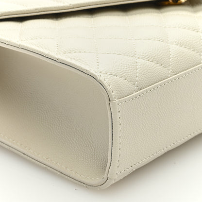 Saint Laurent Grain De Poudre Textured Mixed Matelasse Medium Triquilt Monogram Satchel Crema Soft 8 of 9