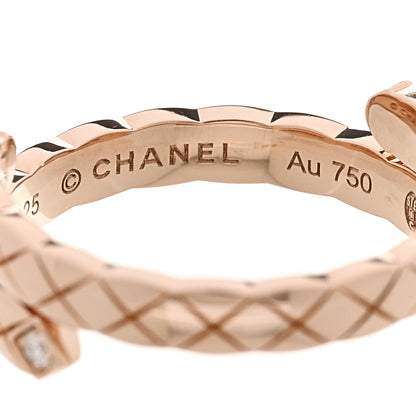 Chanel 18K Beige Gold Diamond Small Coco Crush Toi Et Moi Ring 54 7 4 of 4