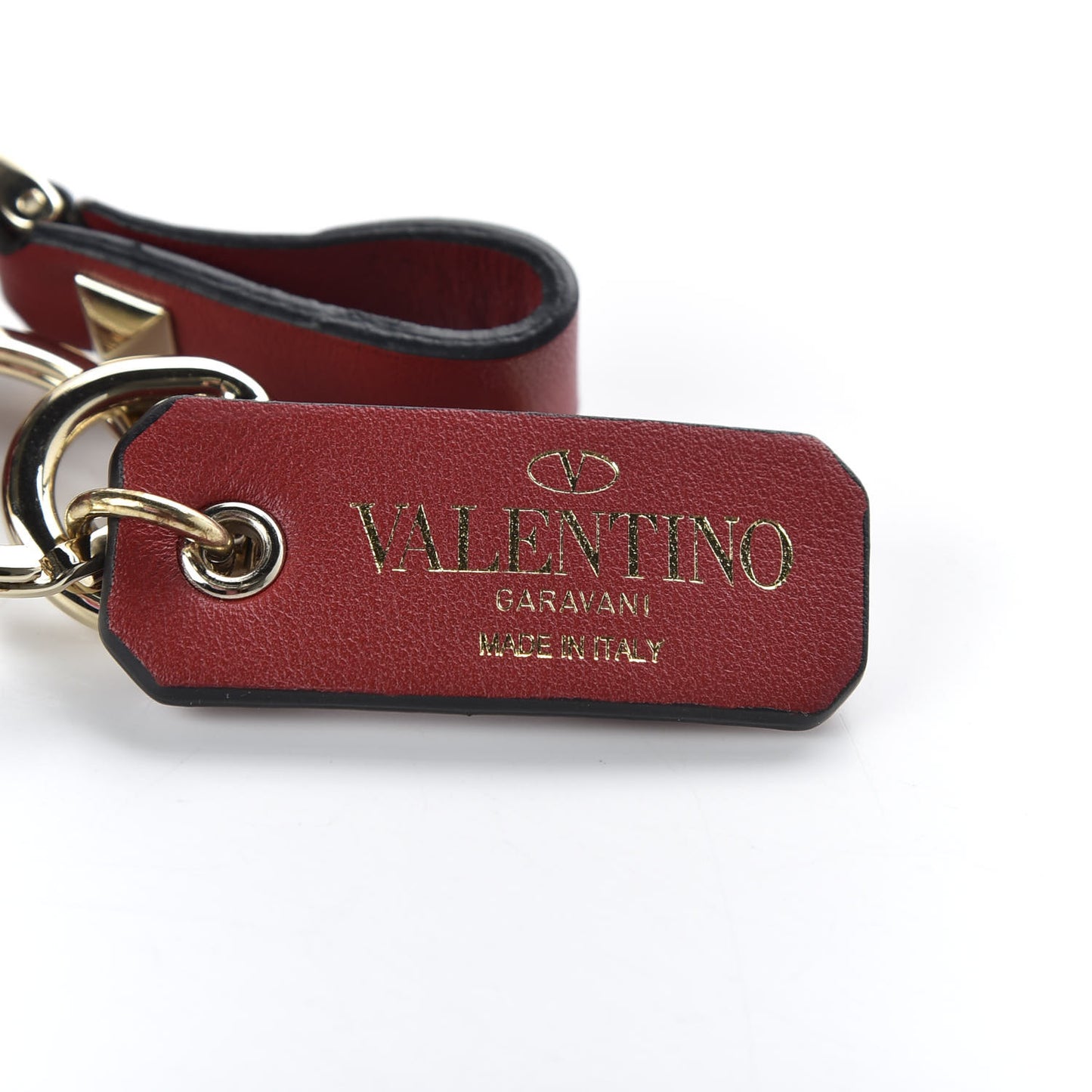 Vitello Rockstud Round Zip Coin Purse Rubino