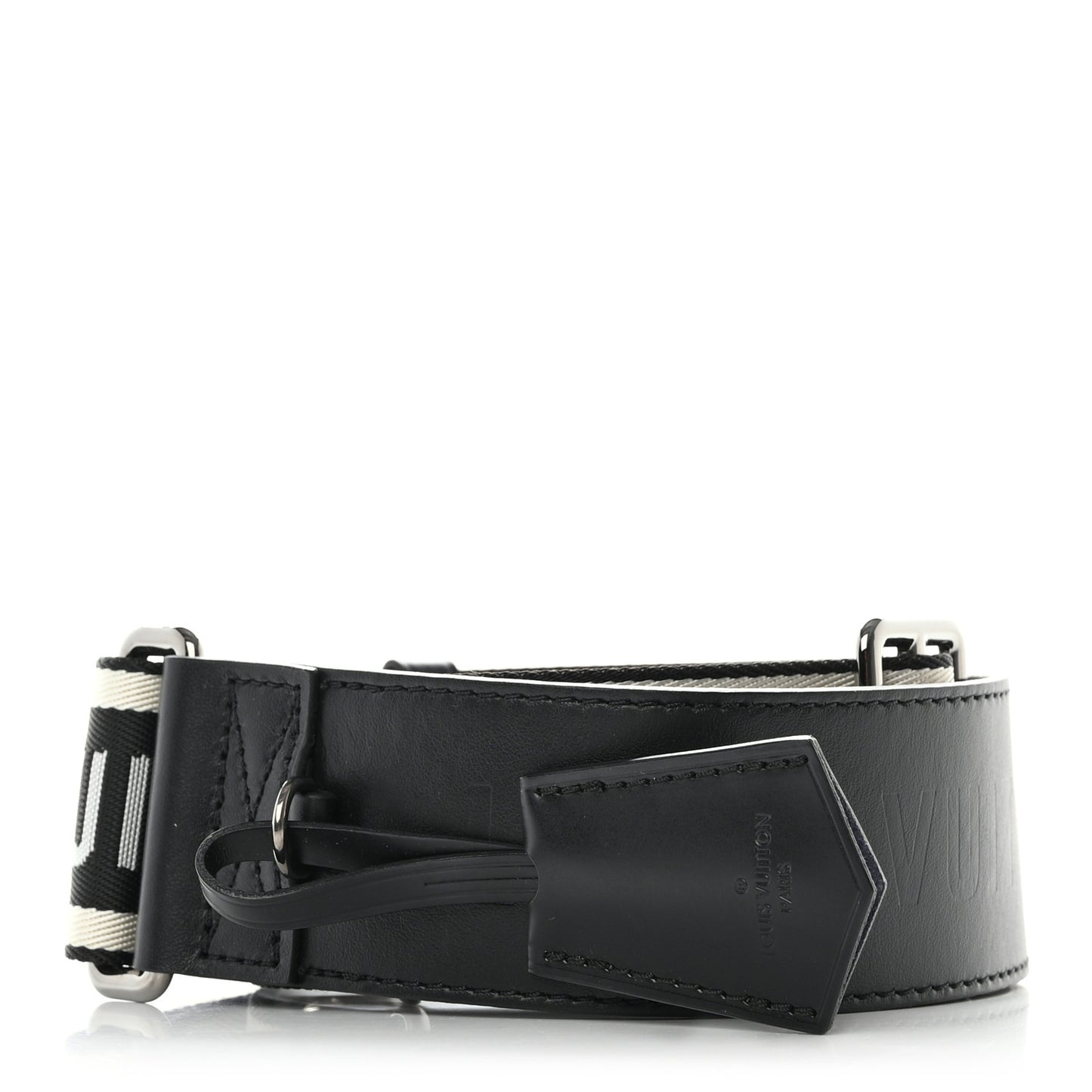 Nylon Jacquard Sporty Bandouliere Shoulder Strap Black