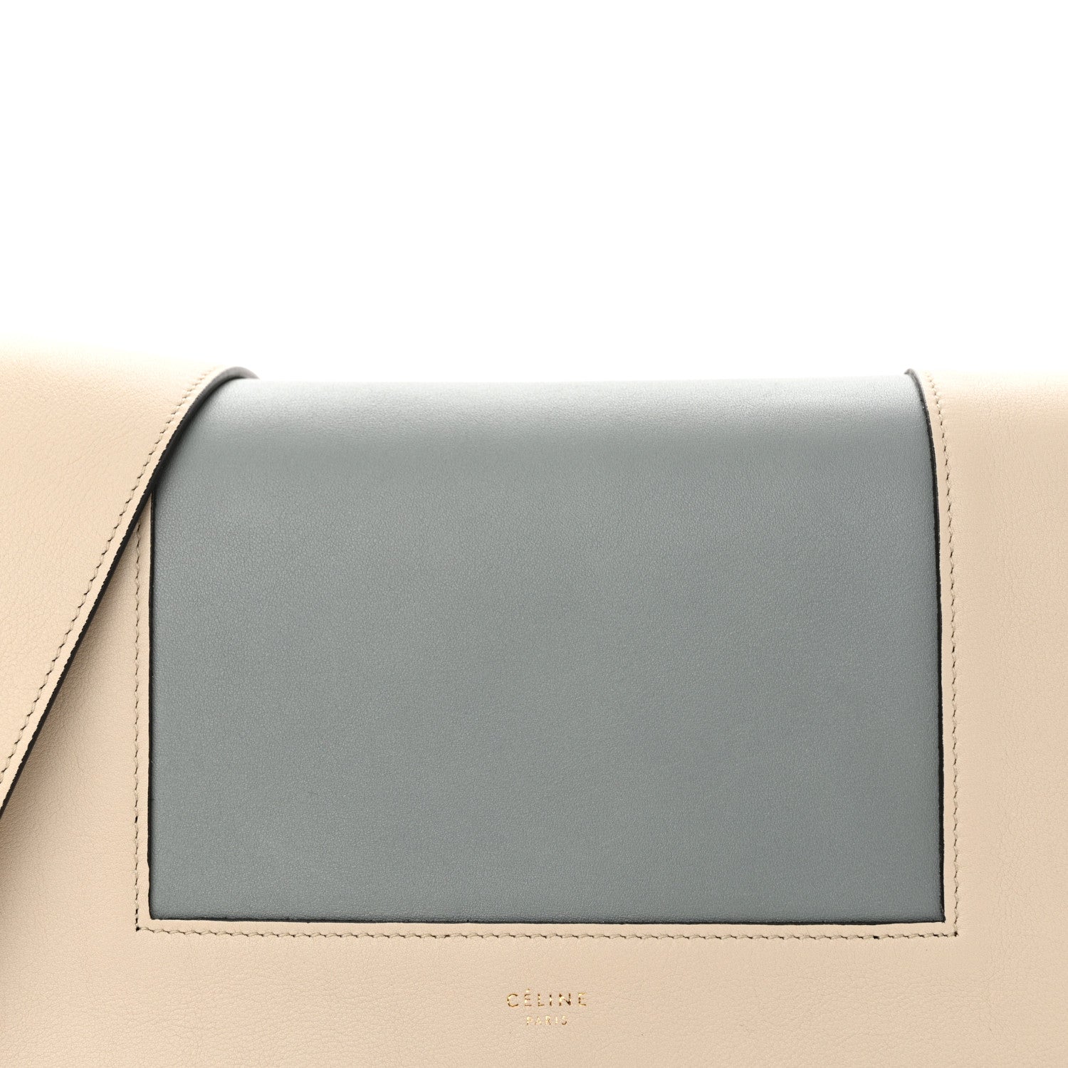 Celine Shiny Smooth Calfskin Medium Frame Shoulder Bag Grege Storm 8 of 12