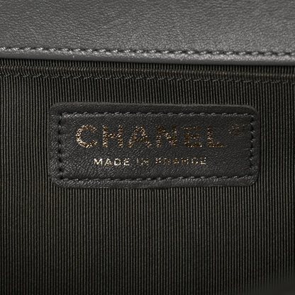 Chanel Lambskin Quilted Medium Boy Flap Dark Grey 5 of 9