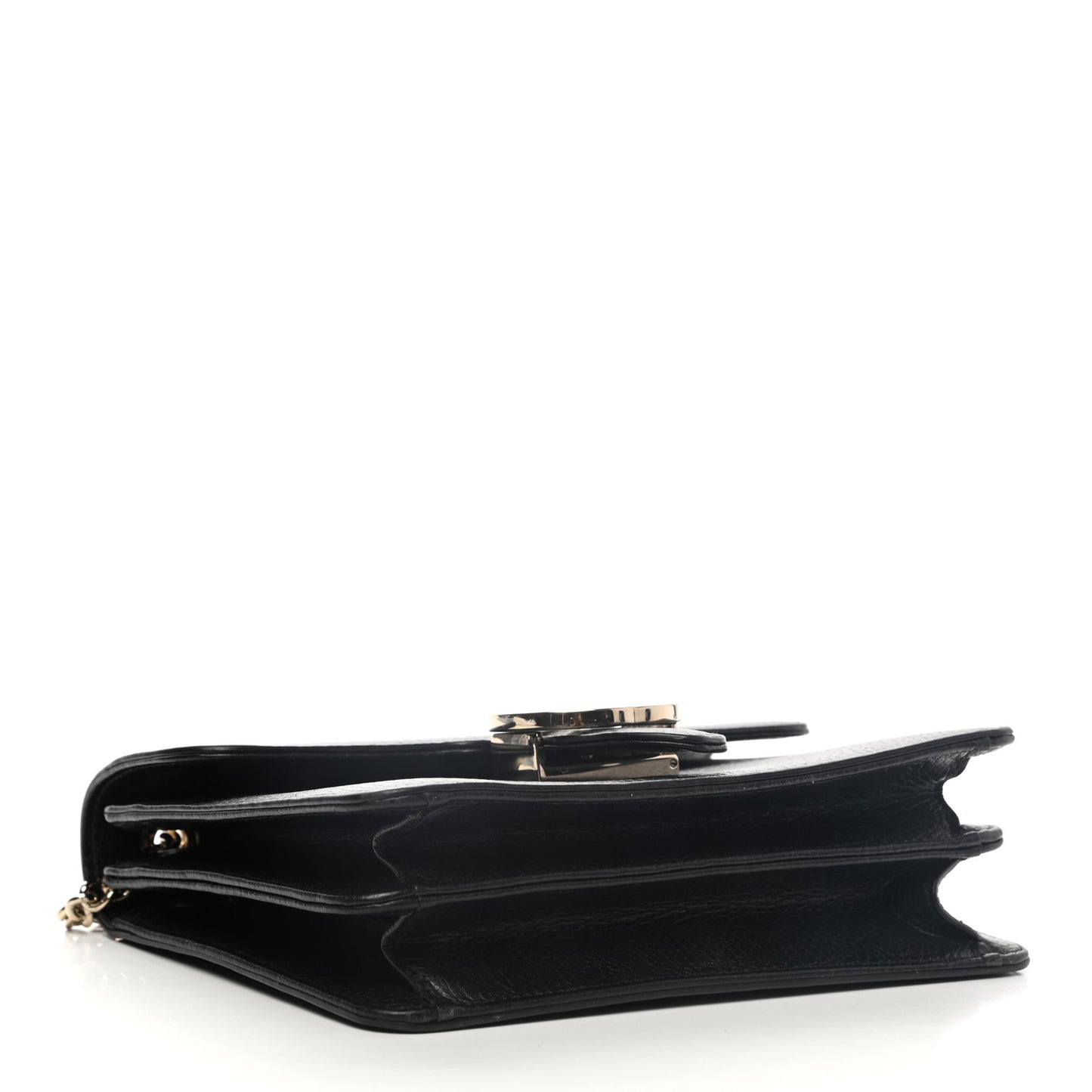 Dollar Calfskin Small Interlocking G Shoulder Bag Black