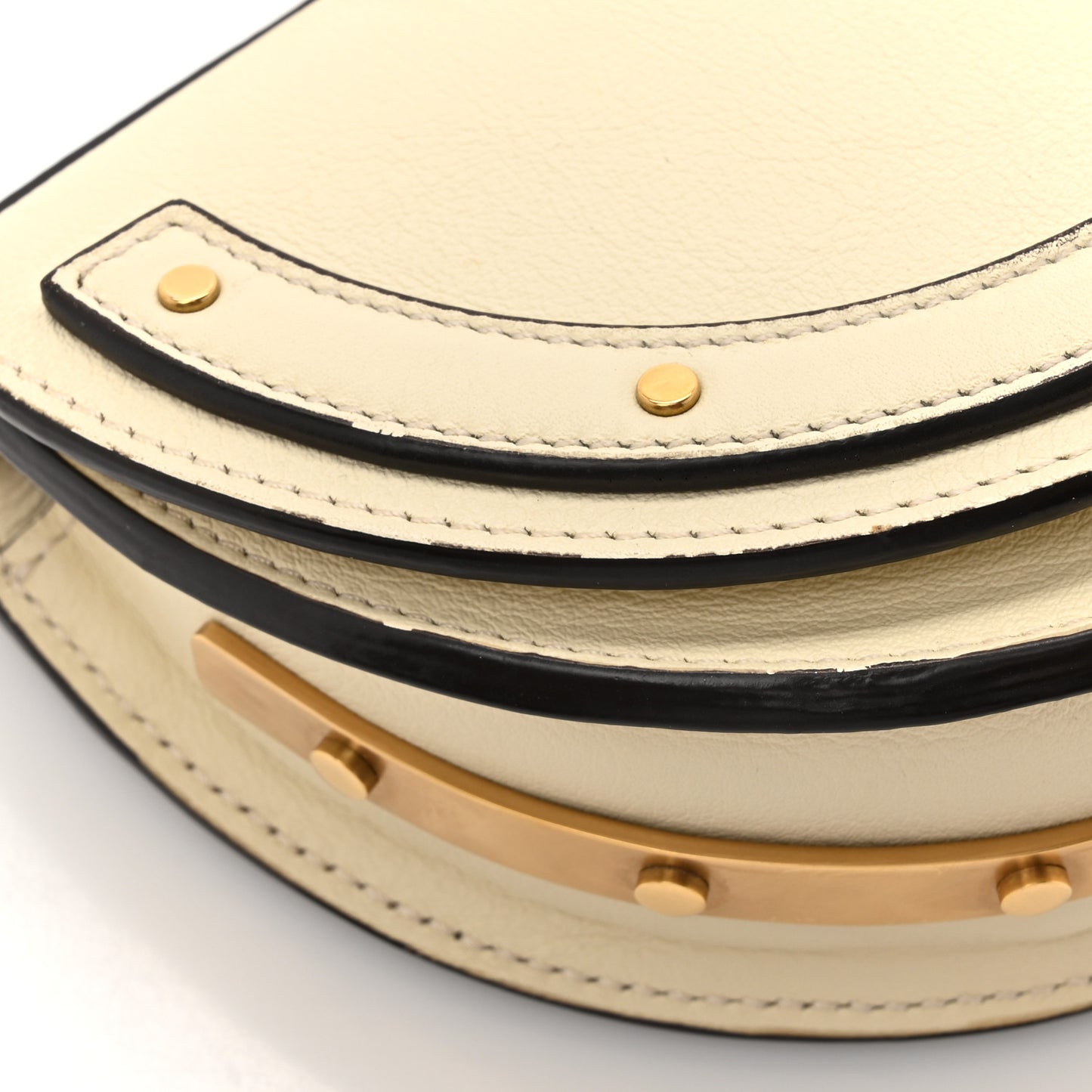 Calfskin Small Nile Bracelet Minaudiere Bag Off White