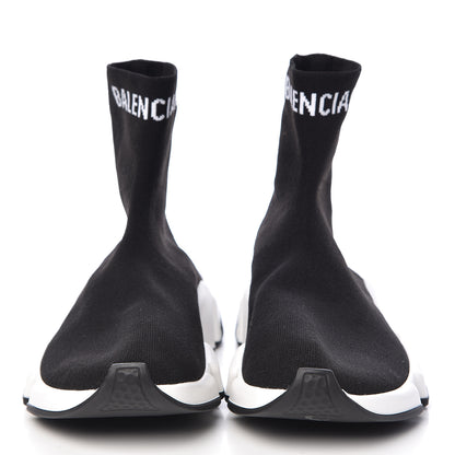 Balenciaga Neoprene Knit Womens Hi Speed Sneakers 38 Black White 2 of 9