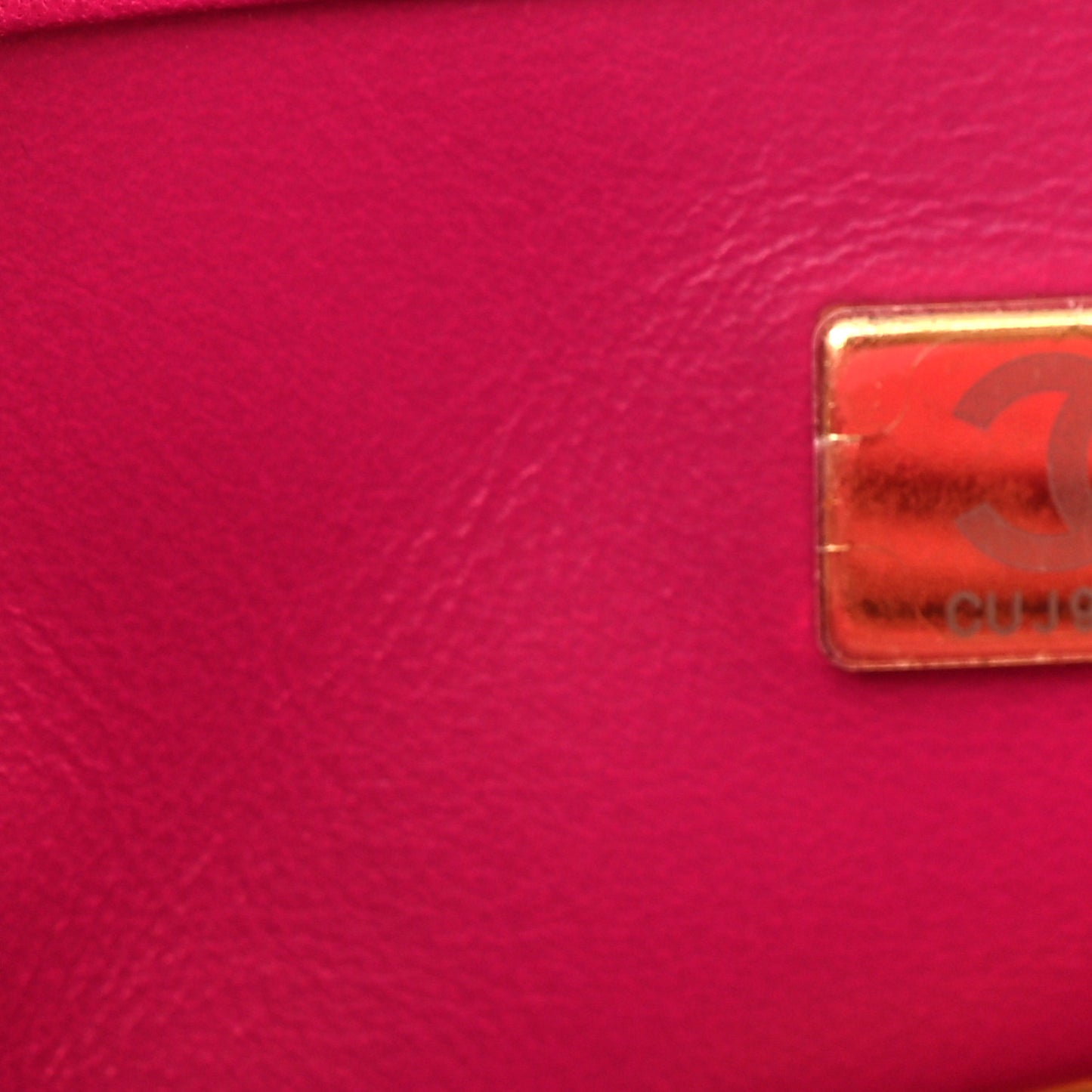 Lambskin Quilted Mini Rectangular Pearl Crush Flap Fuchsia