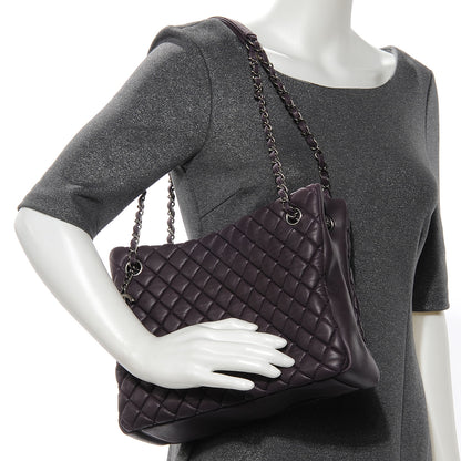 Chanel Iridescent Calfskin New Bubble Quilt Small Tote Plum 2 of 8