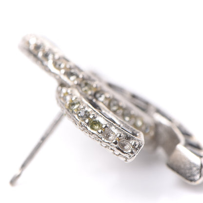Chanel Baguette Crystal CC Earrings Silver Black 6 of 8