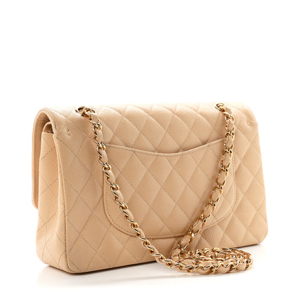 Chanel Caviar Quilted Medium Double Flap Beige 3 of 11