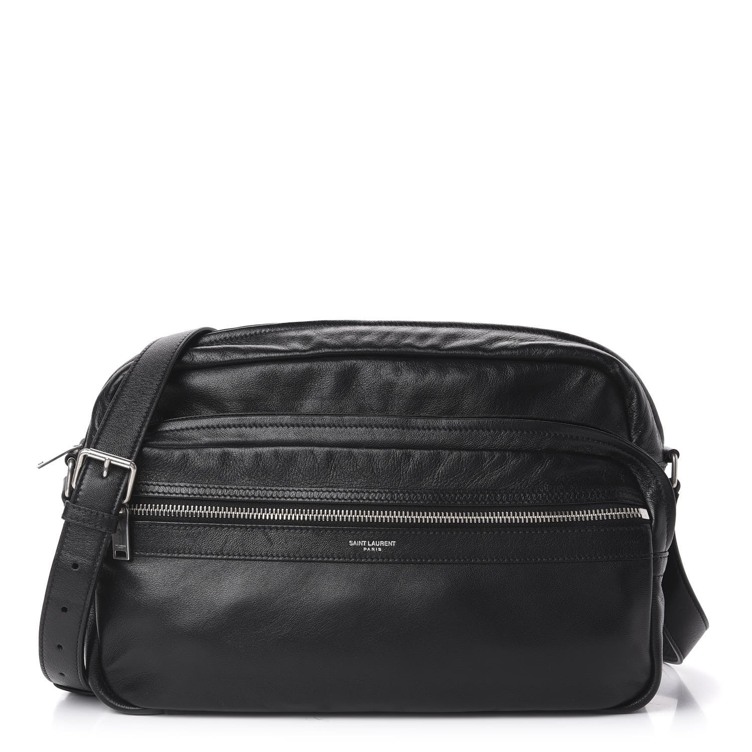 Saint Laurent Lambskin Sid Messenger Bag Black 1 of 11