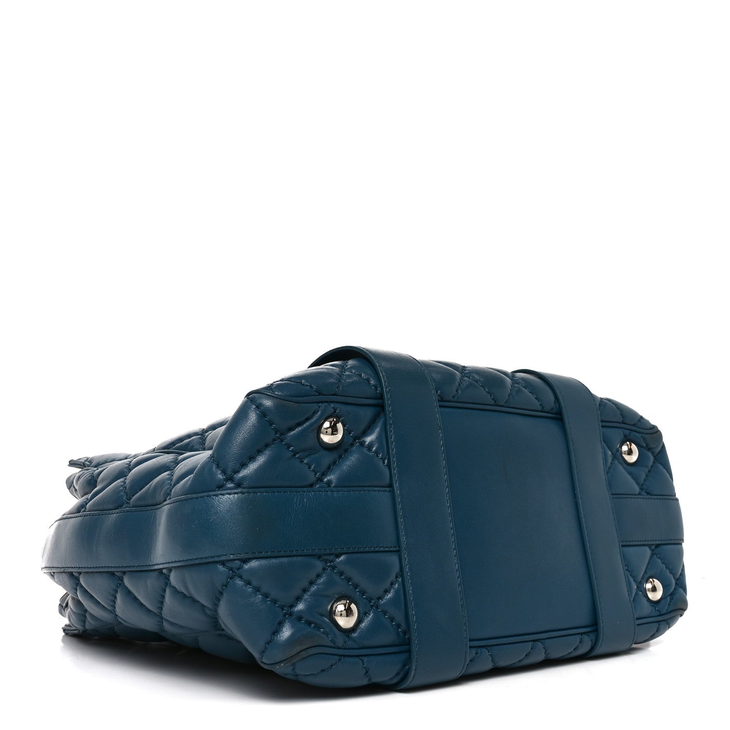 Chanel Lambskin Quilted Easy Carry Shopping Tote Blue 1887757