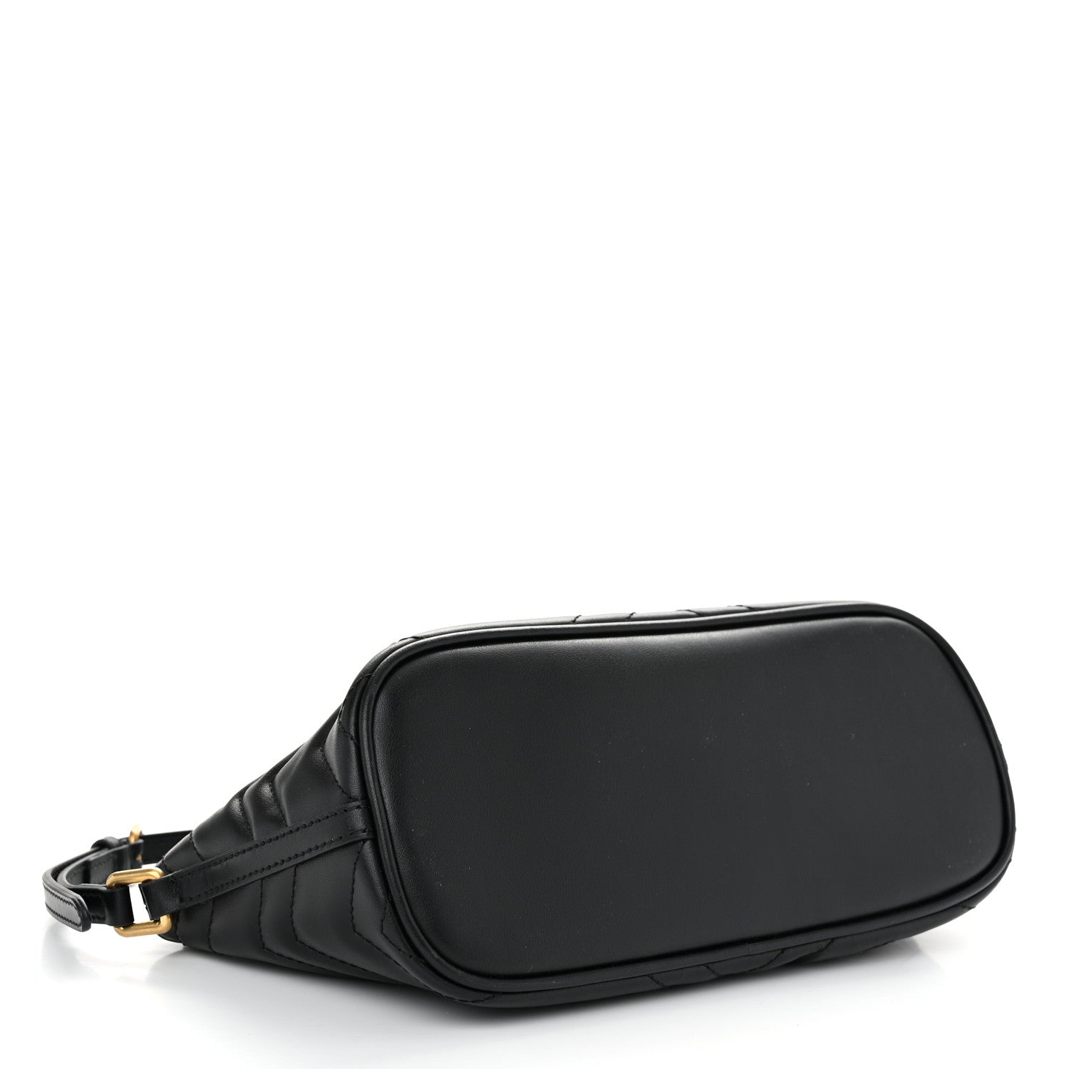 Gucci Calfskin Matelasse Chevron GG Marmont Sling Shoulder Bag Black 4 of 10