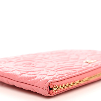 Chanel Caviar Camellia Embossed Cosmetic Pouch Pink 8 of 9