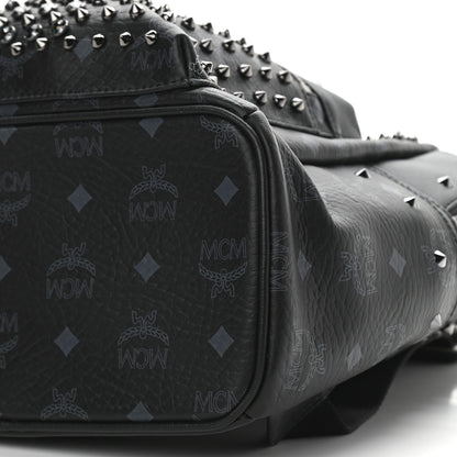 MCM Visetos Swarovski Studded Small Diamond Backpack Black 10 of 10