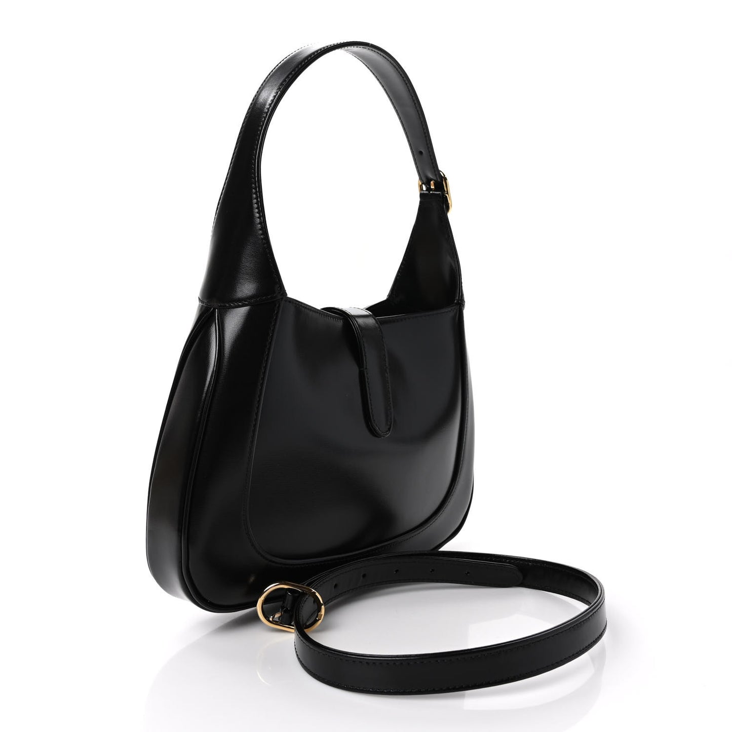 Boarded Dyana Lux Calfskin Small Jackie 1961 Hobo Black