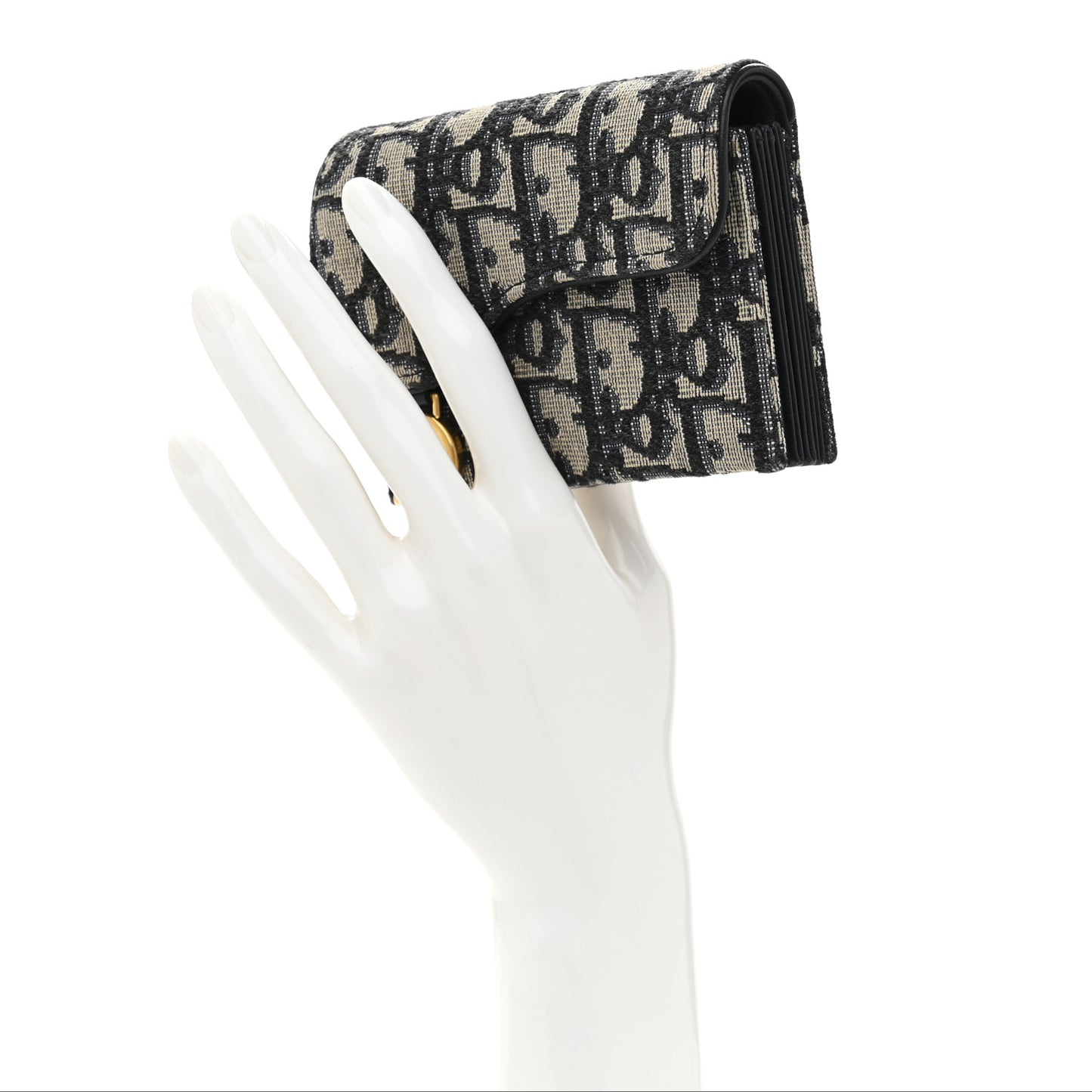 Oblique Saddle 5-Gusset Card Holder Blue