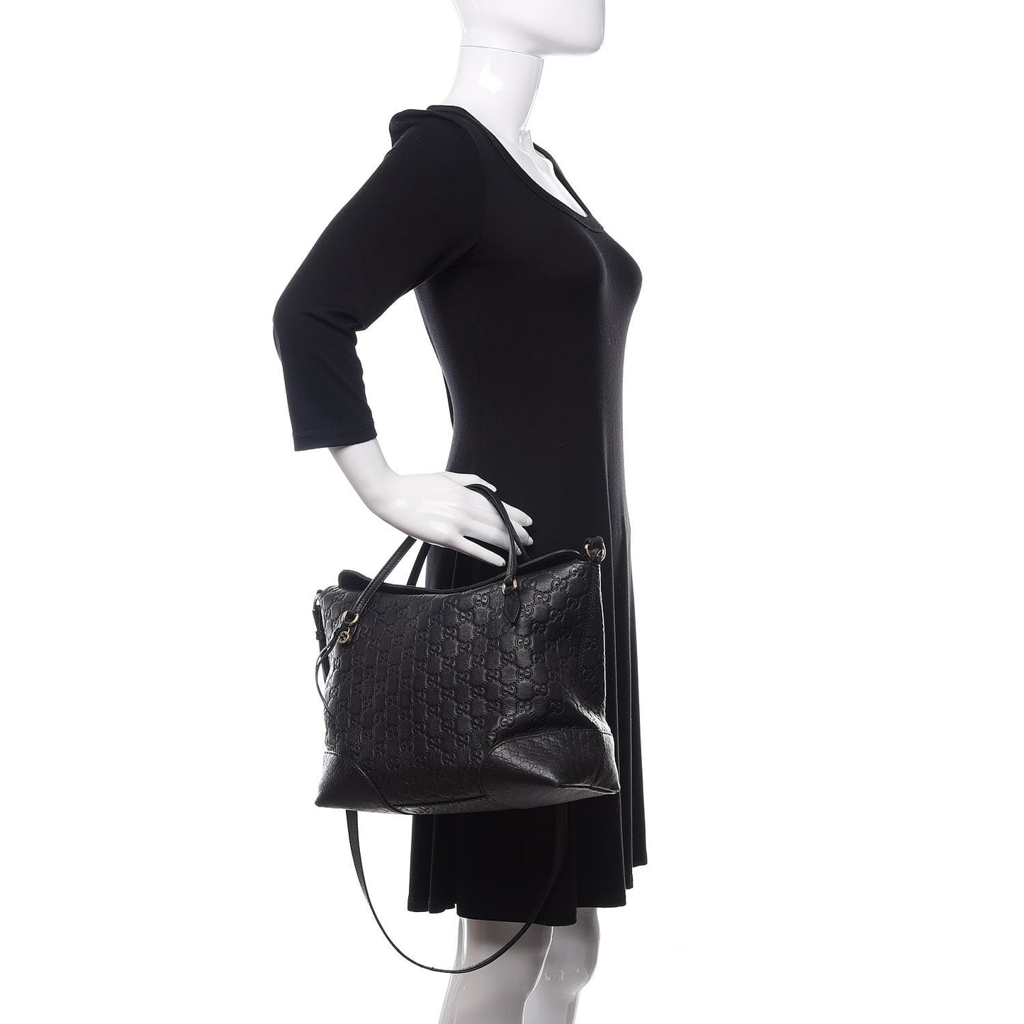 Guccissima Medium Bree Foldover Tote Black