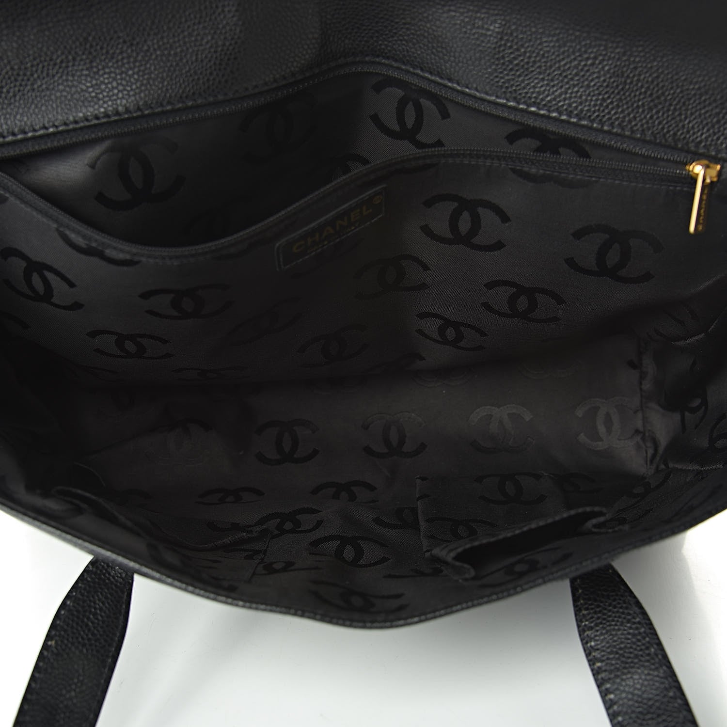 Chanel Caviar CC Stitched Flap Shoulder Bag Black 5 of 11
