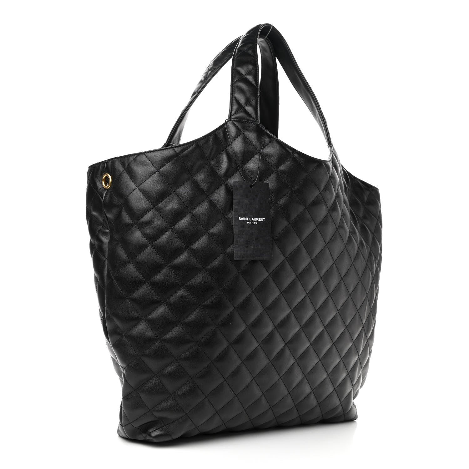 Saint Laurent Lambskin Quilted Maxi Icare Shopping Tote Black 4 of 12