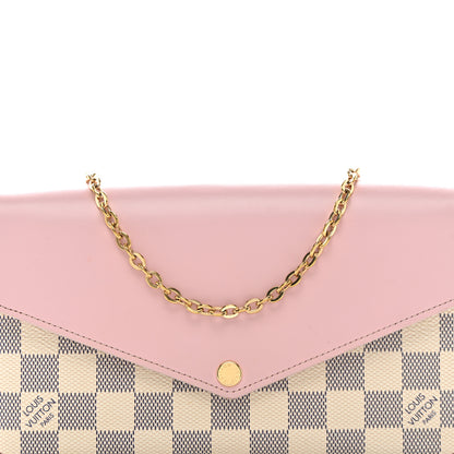 Louis Vuitton Damier Azur Calfskin Pochette Felicie Eau De Rose 7 of 10