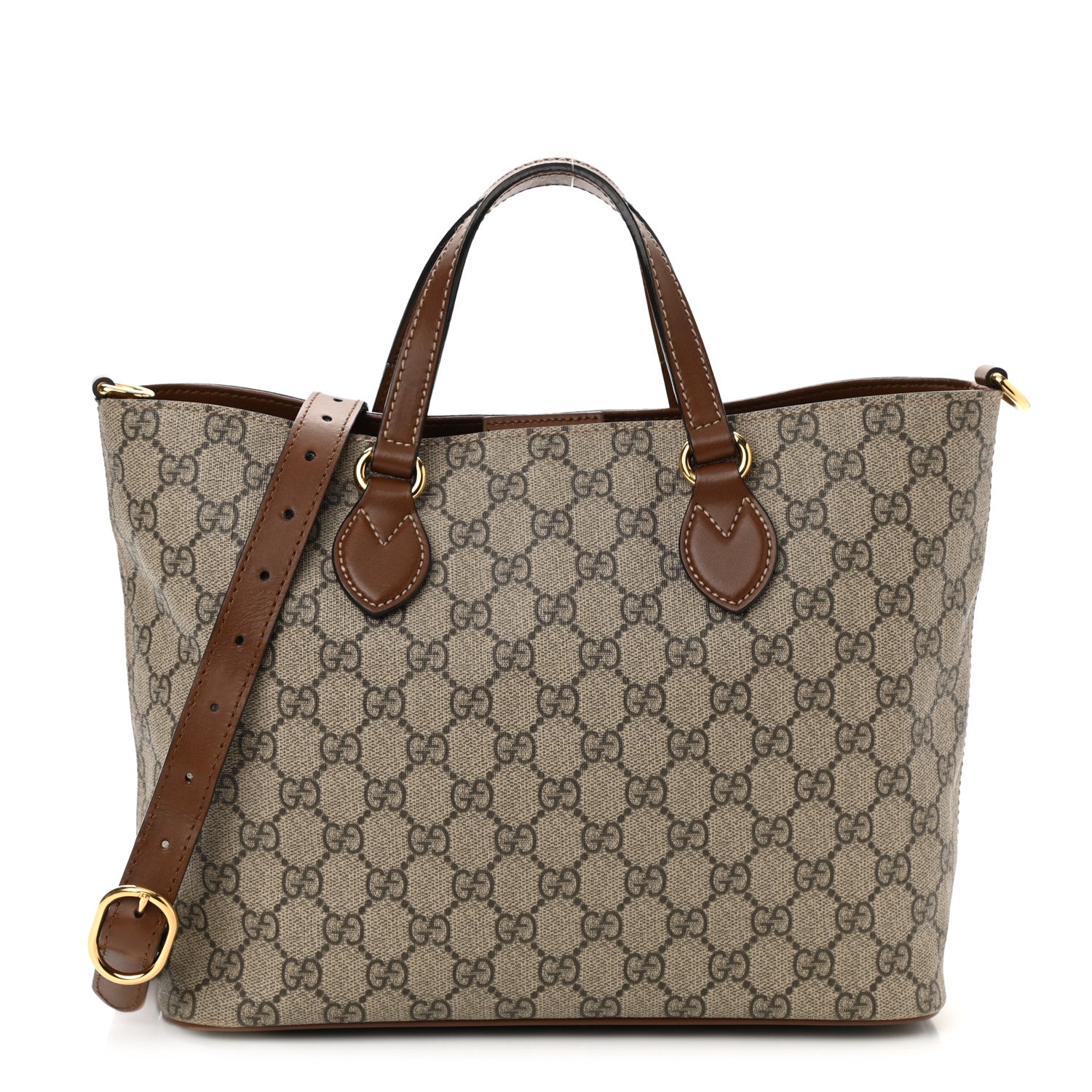 Gucci Soft GG Supreme Monogram Small Crossbody Tote Beige Cuir 1 of 8