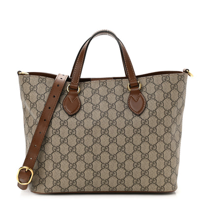 Gucci Soft GG Supreme Monogram Small Crossbody Tote Beige Cuir 1 of 8
