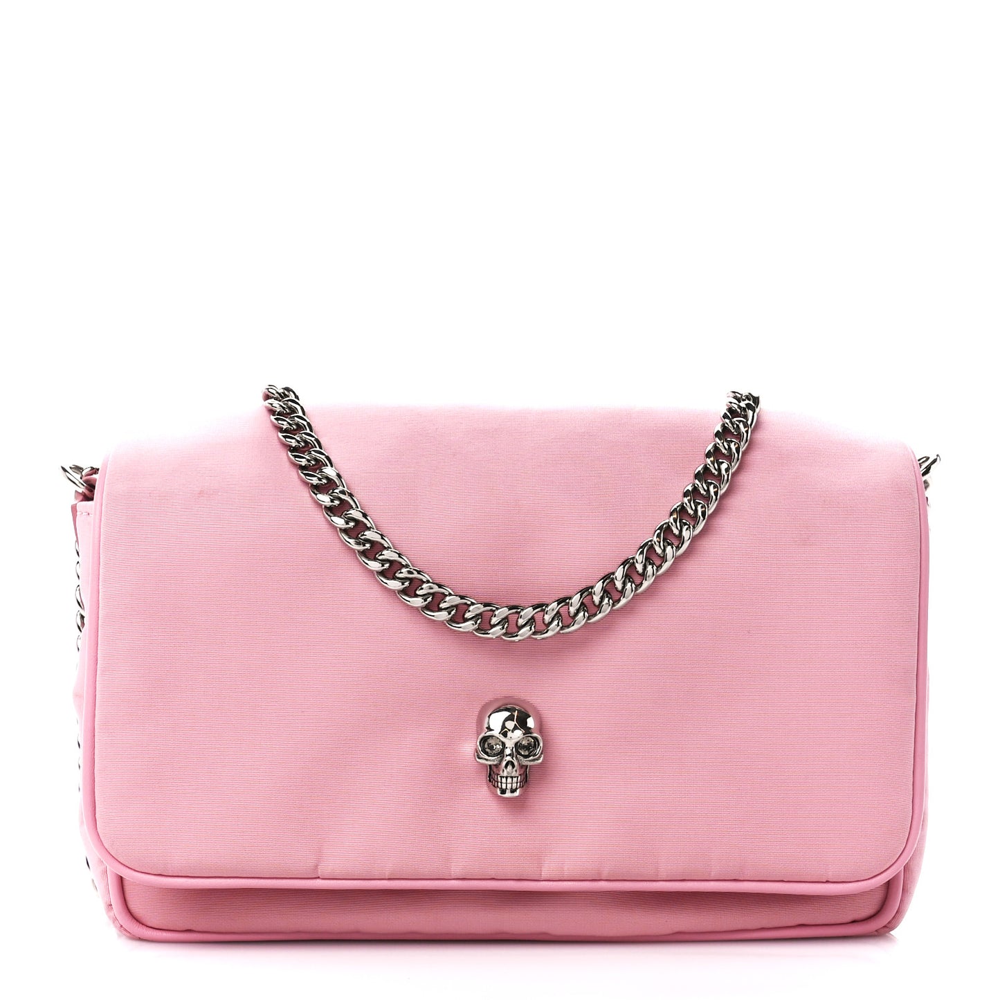 Nylon Skull Camera Crossbody Bag Pink