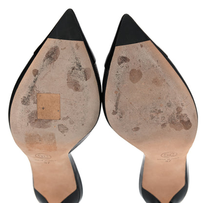 Chanel Goatskin Patent Cap Toe Pearl Mule 37 Black 6 of 13