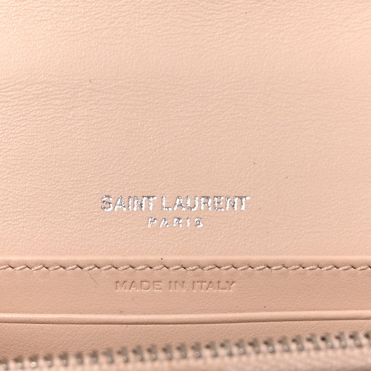 Calfskin Crocodile Embossed Monogram Sunset Chain Wallet Marble Pink
