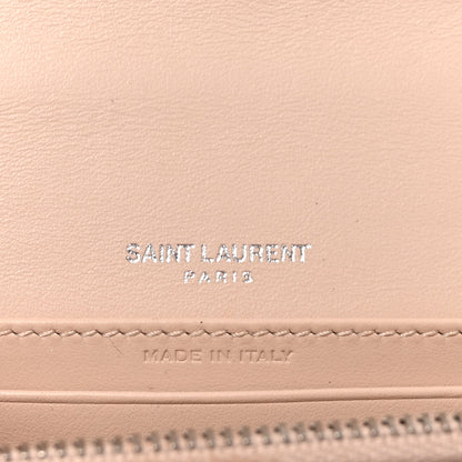 Saint Laurent Calfskin Crocodile Embossed Monogram Sunset Chain Wallet Marble Pink 6 of 9