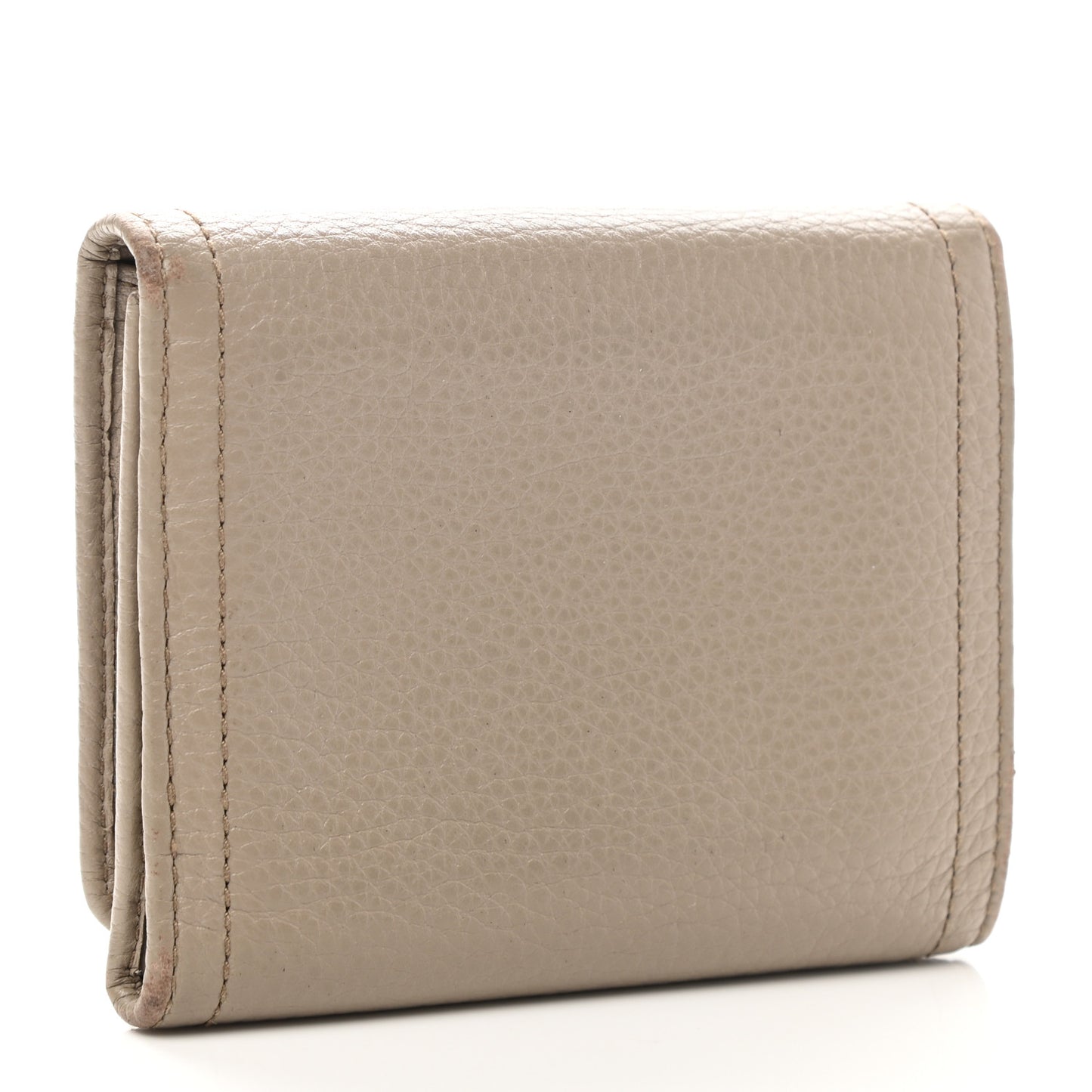 Vitello Daino Metal Tri-Fold Wallet Visone