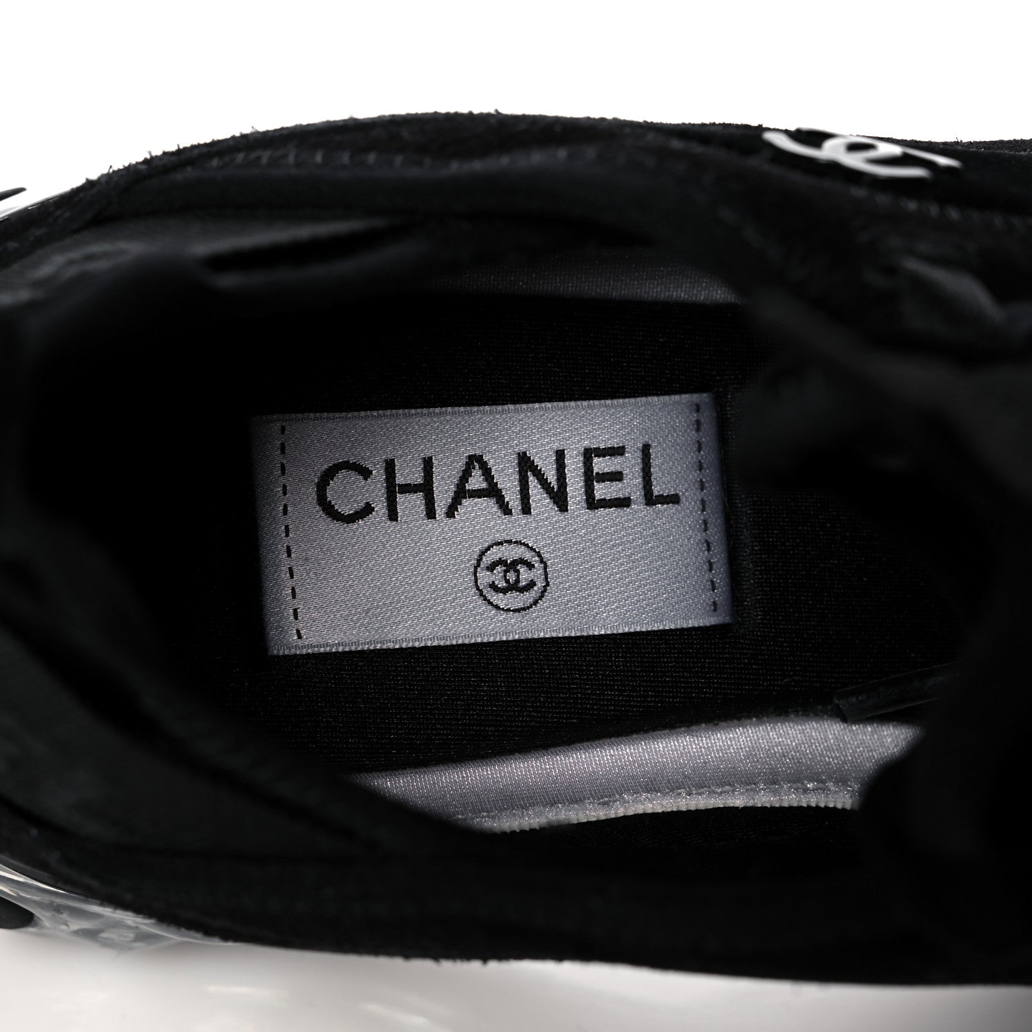 Chanel Suede Calfskin Velvet Grosgrain CC Sneakers 37 Black 7 of 7