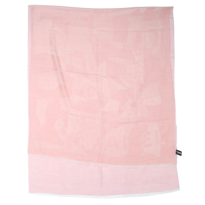 Chanel Cashmere Silk Camellia Scarf Shawl Pink 3 of 5