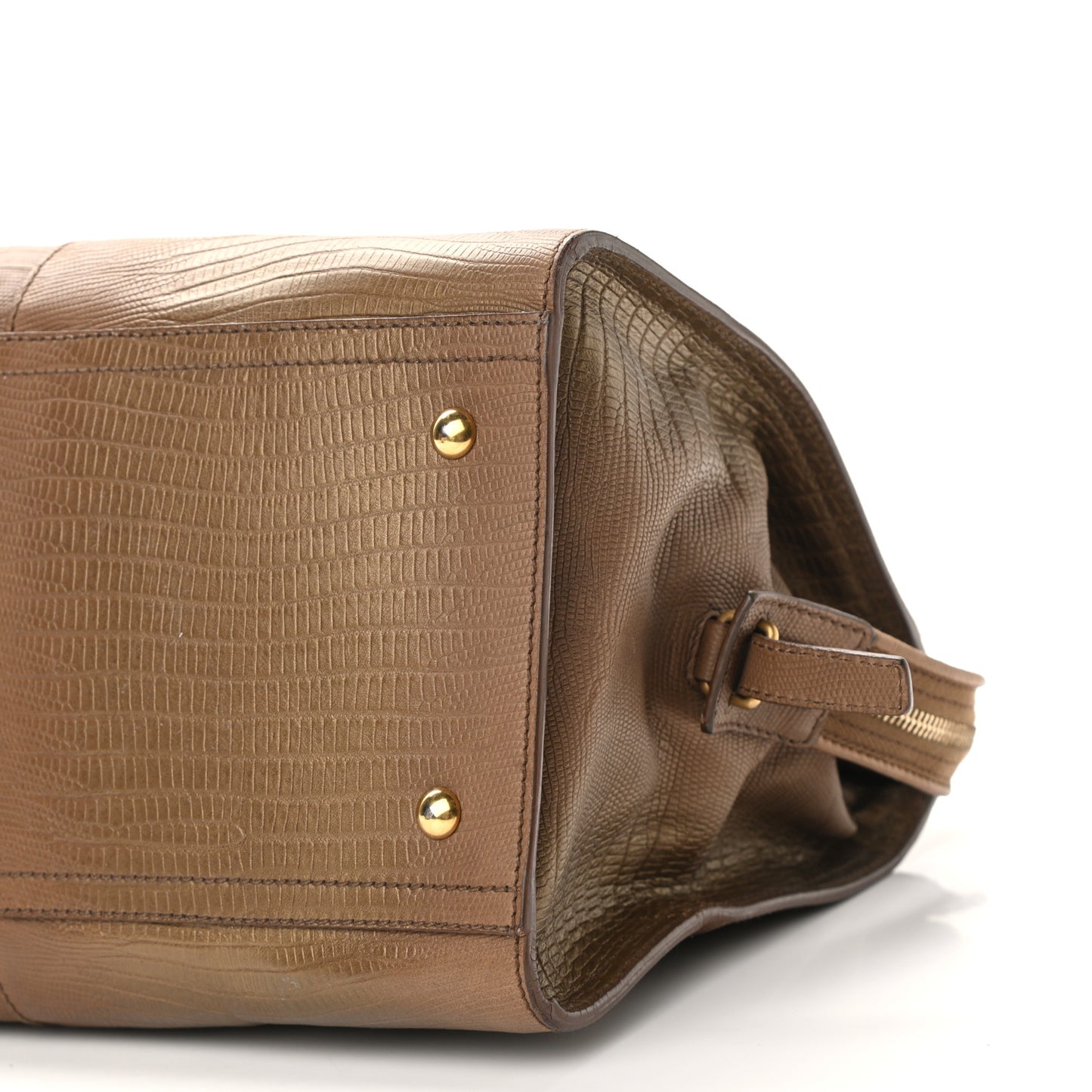 Lizard Calfskin Embossed Medium Cabas ChYc Brown