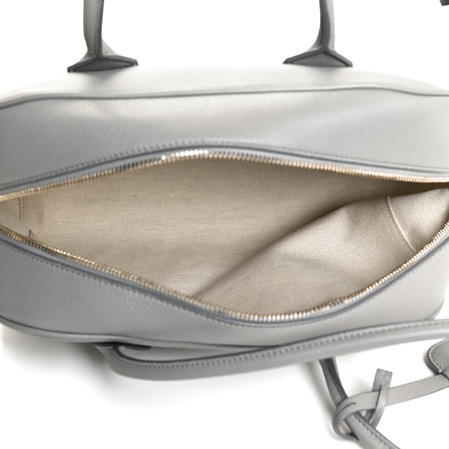Burberry Soft Grain Calfskin Half Cube Bag Bright Cloud Grey 5 of 12