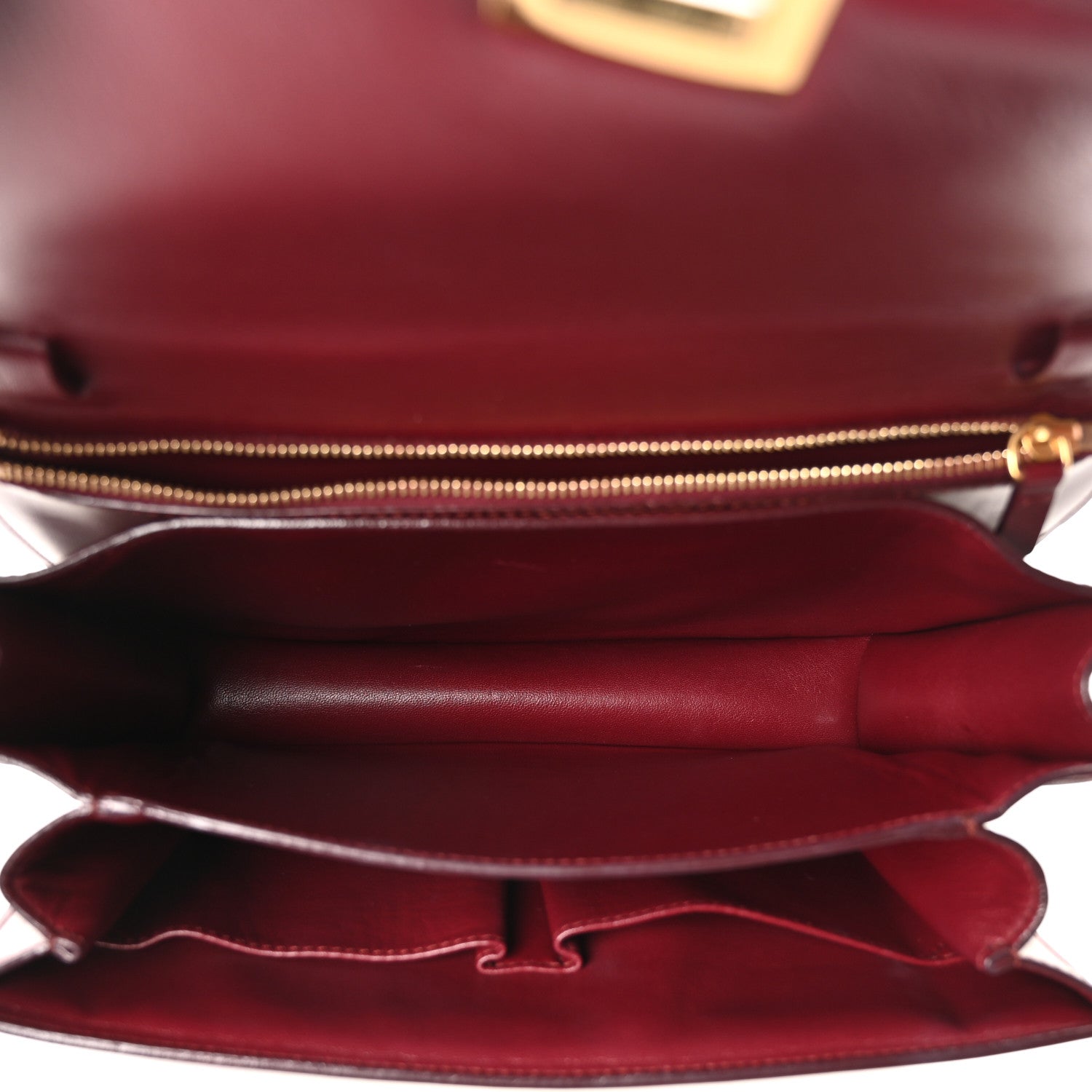 Celine Box Calfskin Medium Classic Box Flap Bag Burgundy 5 of 10