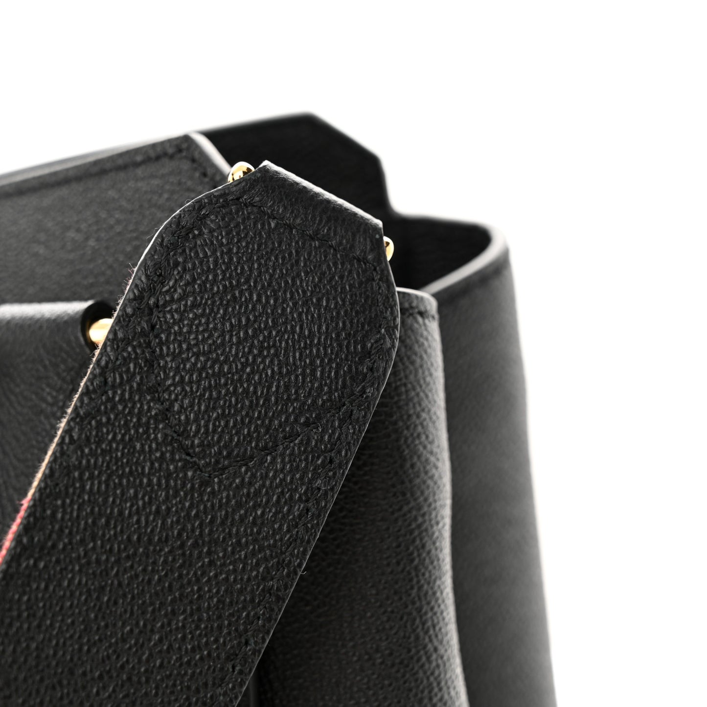 Soft Grain Calfskin Medium Buckle Tote Black