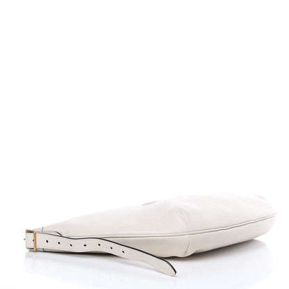 Gucci Grained Calfskin Logo Half Moon Hobo White 4 of 9