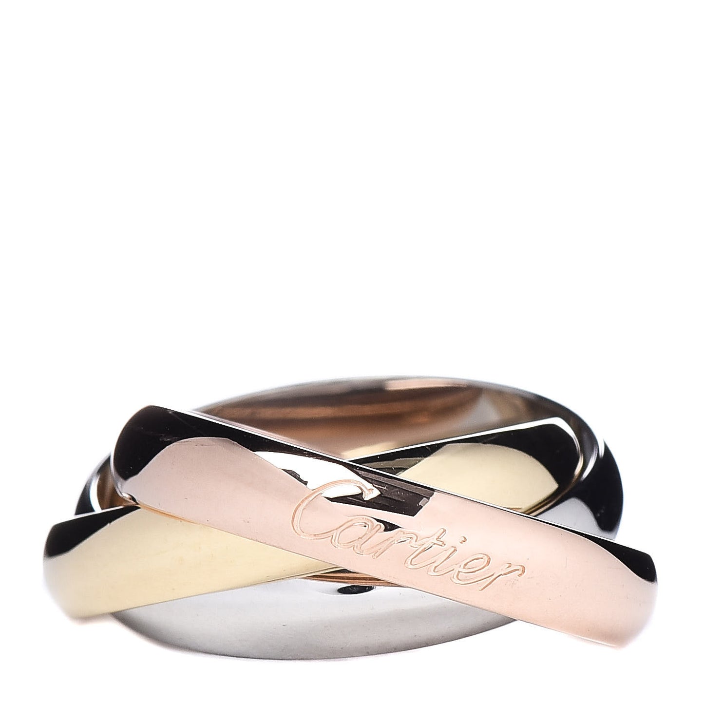 18K Pink Yellow White Gold Classic Trinity Ring 50 5.25