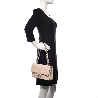 Chanel Caviar Quilted Medium Double Flap Light Beige 2 of 10