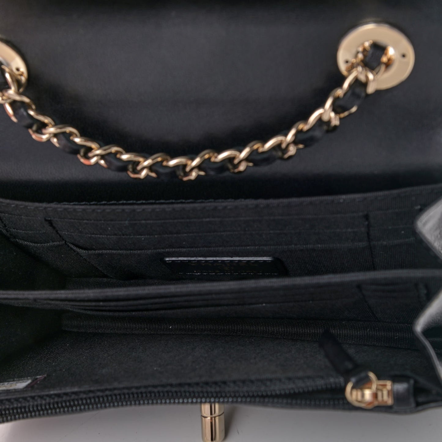 Lambskin Quilted Mini Trendy CC Wallet On Chain WOC Black