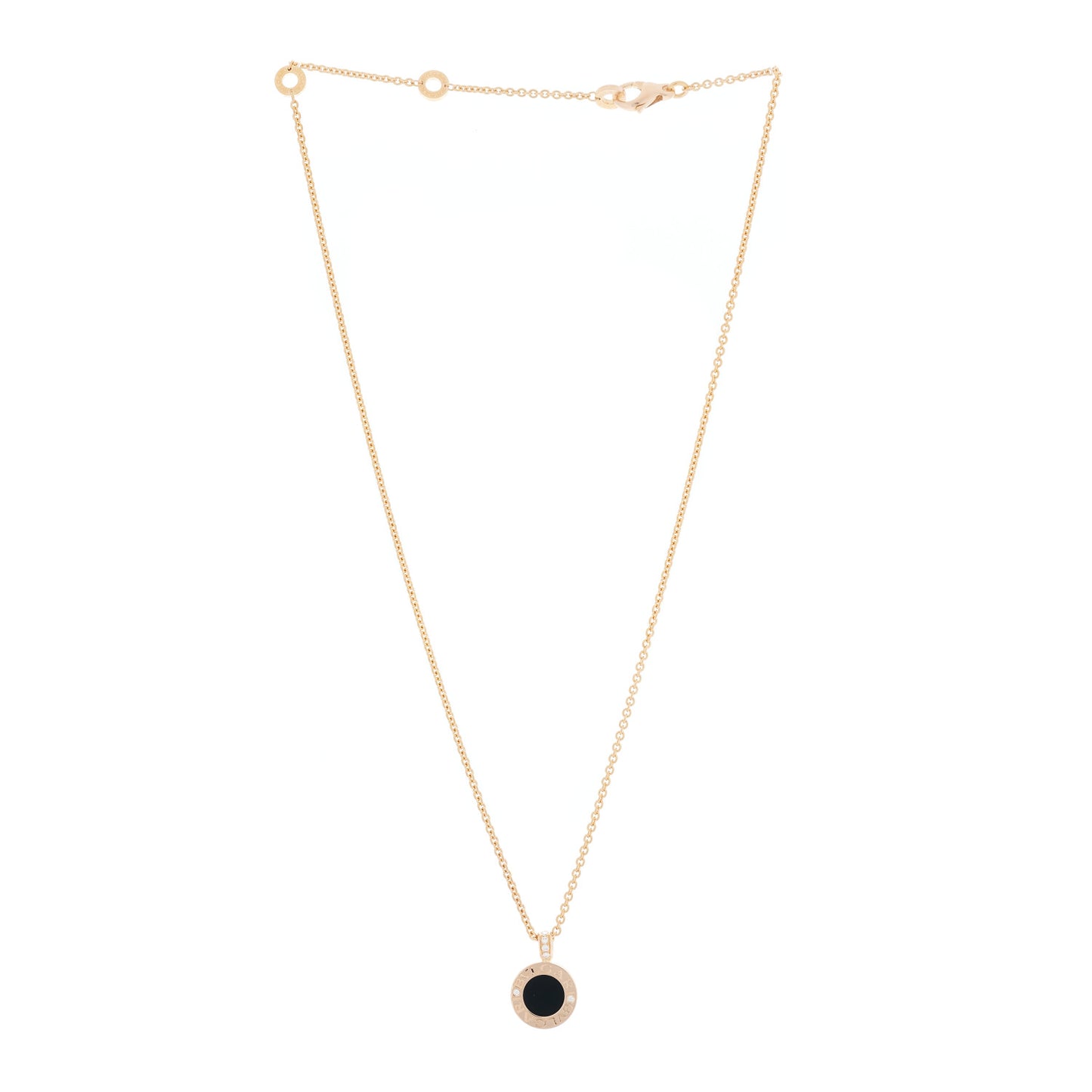 18K Rose Gold Diamond Black Onyx Mother of Pearl BVLGARI BVLGARI Pendant Necklace