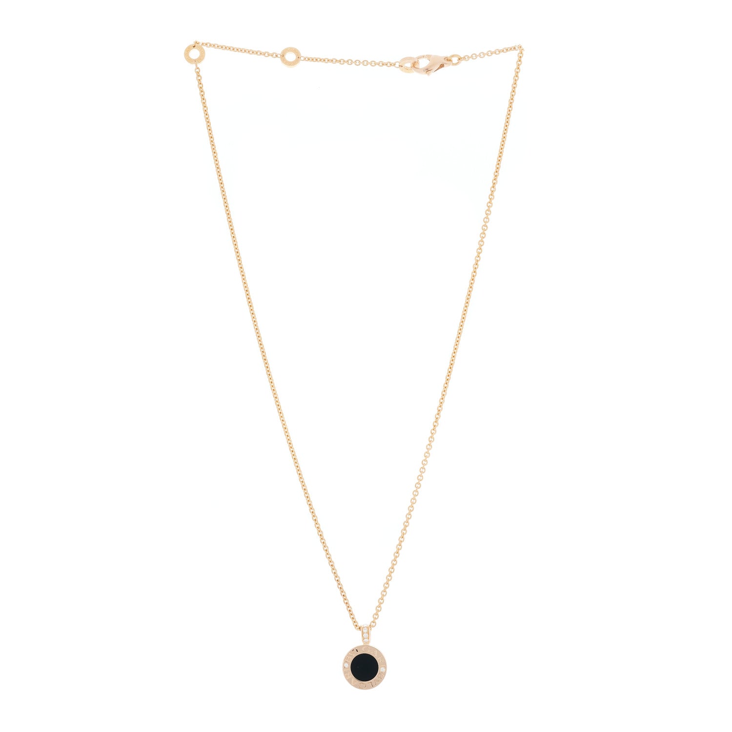 Bulgari 18K Rose Gold Diamond Black Onyx Mother of Pearl BVLGARI BVLGARI Pendant Necklace 2 of 7