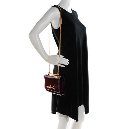 Valentino Garavani Patent Calfskin Animalia Va Va Voom Shoulder Bag Rubin 2 of 10