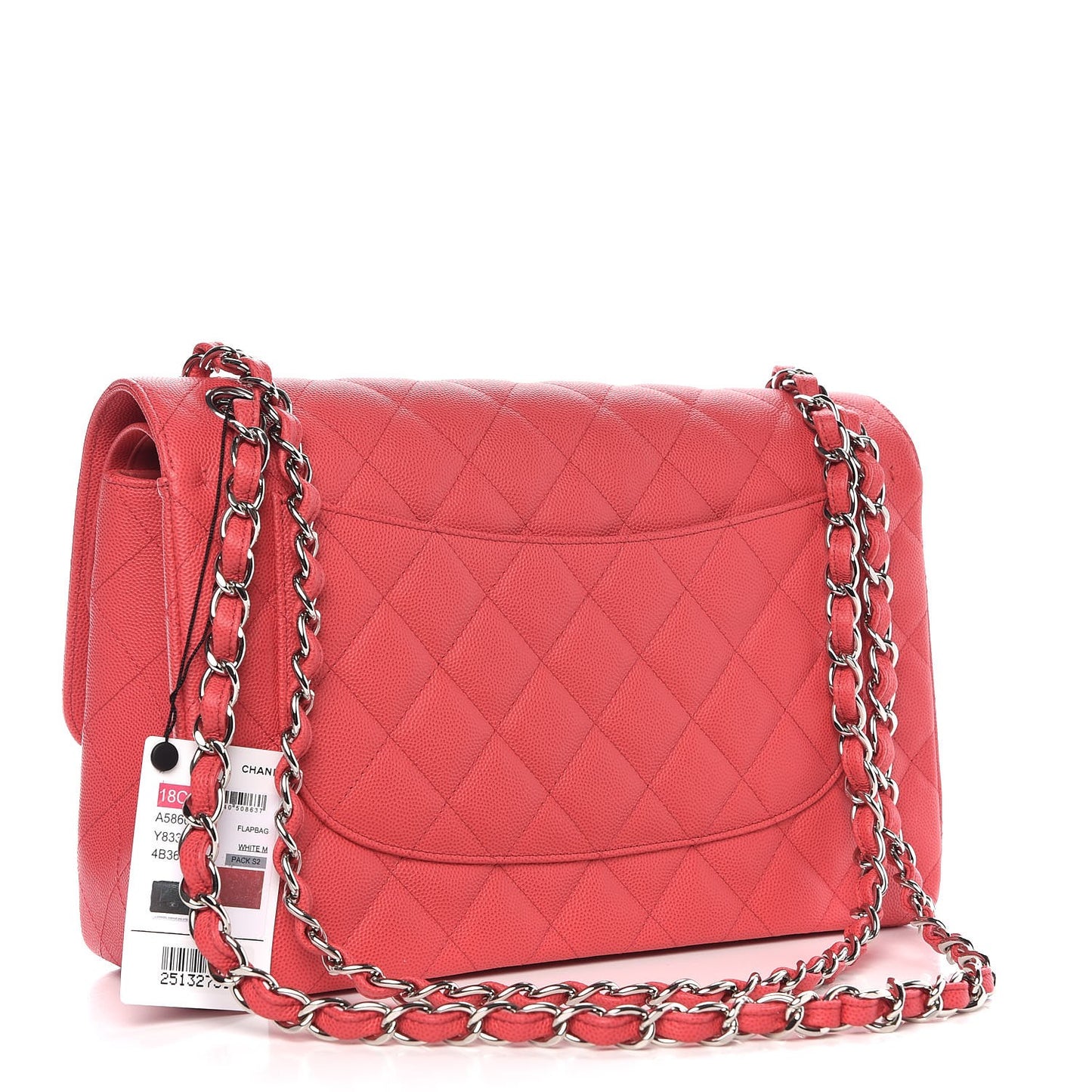 Caviar Quilted Jumbo Double Flap Dark Pink