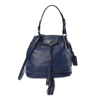 Prada Soft Calfskin Bucket Bag Bleuette 1 of 10