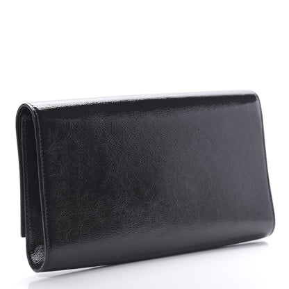 Saint Laurent Textured Patent Monogram Large Belle De Jour Clutch Black 3 of 7