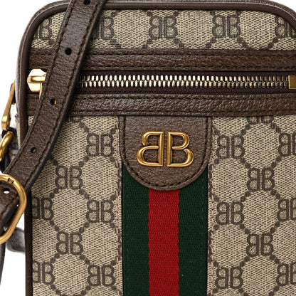 Gucci X BALENCIAGA BB Supreme Monogram Web Mini Ophidia Messenger Beige New Acero 8 of 10