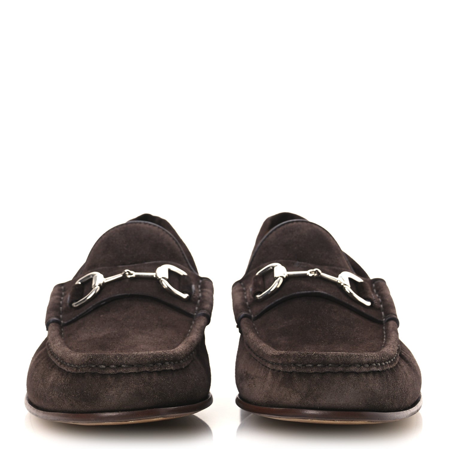Gucci Suede Mens Horsebit Loafers 9 Testa di Moro 3 of 13